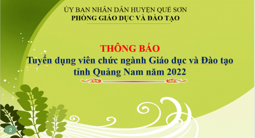 Thông báo tuyển dụng viên chức ngành Giáo dục và Đào tạo tỉnh Quảng Nam năm 2022